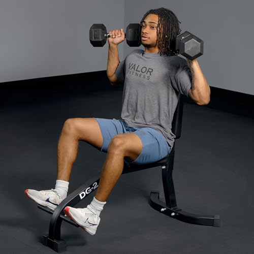 Valor Fitness Upright Stationary Weight Bench – Shoulder Press Bench for Strength Training, Arms, Biceps, Triceps, and Home Gym Workouts - color: DG-2K Black
