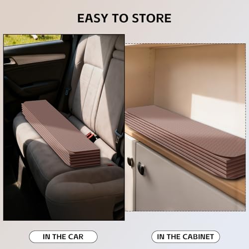 Foldable Yoga Mat,Thickened,0.4"Thick (10mm๏ผ,76"x26" | 12-Fold Design,SGS Certified TPE,Non-Slip & No Smell,Ultra Portability,For Yoga,Gym,Pilates,Home Workouts - color: Oak Brown