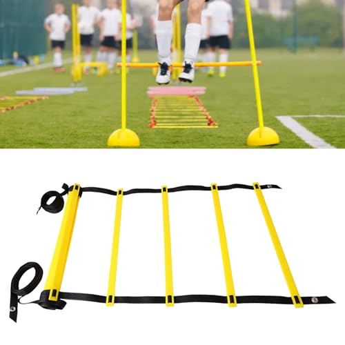 Agility Ladder Footwork Exercise Ladder Speed Training for Sports with Portable Design for Football Basketball Tennis Soccer Fitness Home Gym - size: 5 Meters 10 Rung