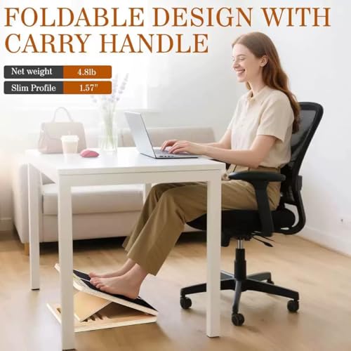 Slant Board for Calf Stretching, with Adjustable Incline Angle, Anti-Slip Design, Made of Wooden Materials, Capable of Supporting 450 Pounds,Suitable for Relieving Foot and Leg Pressure