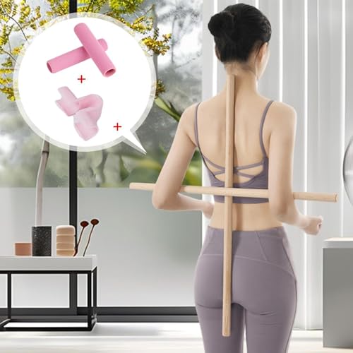 2Pcs Portable Posture Correction Exercise Rod for Strength Training Gym Stretching - size: 60cm