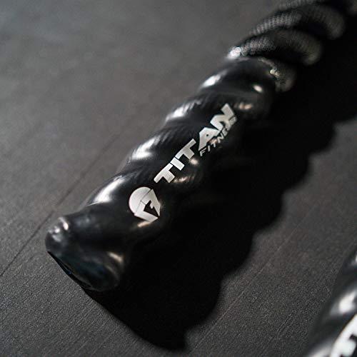 Titan Fitness Battle Rope 40ft x 2in, Poly Dacron Heavy Rope for Home Gym Conditioning Workouts, Cross-Train, Strength Training Exercises