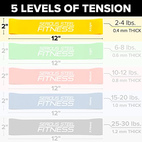Mini Resistance Loop Bands | Rehab and Prehab Stretch Bands | 12" Exercise Workout Bands (Sets of 5 Pack and Sets of 10 Pack Trainer Options Available!)