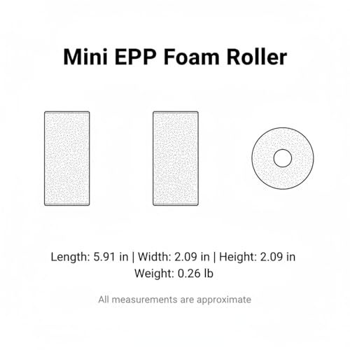 Mini EPP Foam Roller, Compact 5.9 x 2.1 Inch Travel and Gym Bag Roller (1 PC)