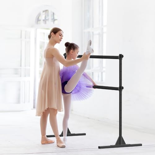 SELEWARE Height Adjustable Ballet Barre Freestanding Ballet Bar Heavy Duty Dance Bar Support Barre Movements Body Stretch Pull-ups, Sturdy Construction Never Fall Apart, Anti-Slip