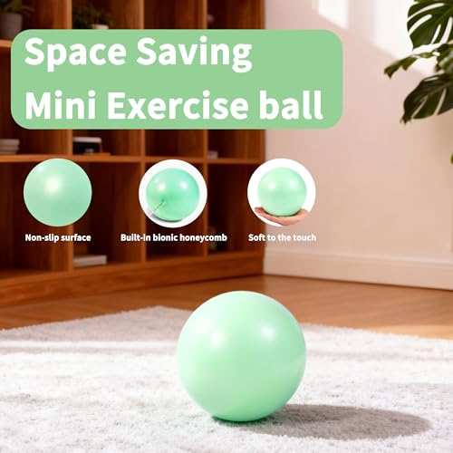 9 Inch Yoga Ball Anti Burst Slip Resistant,Soft Yoga Ball Fitness Ball for Yoga, Core Training, Barre, Stretching at Home Gym & Office