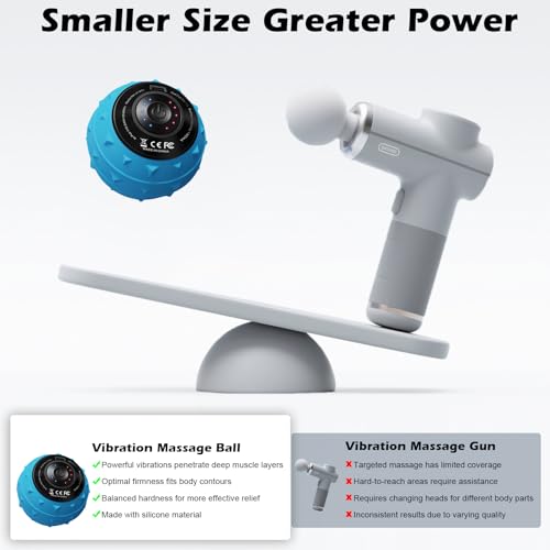 5-Speed Vibrating Massage Ball: Silicone Electric Massager with Auto Shut-Off, Physical Therapy Ball for Fitness, Mobility, and Relaxation, Wellness Gift (Blue) - color: Blue