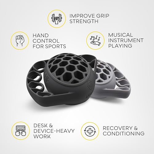 TEKGRIP Hand Grip Strengthener & Finger Exerciser, Dual-Action Grip and Extension Trainer with 3 Progressive Resistance Levels
