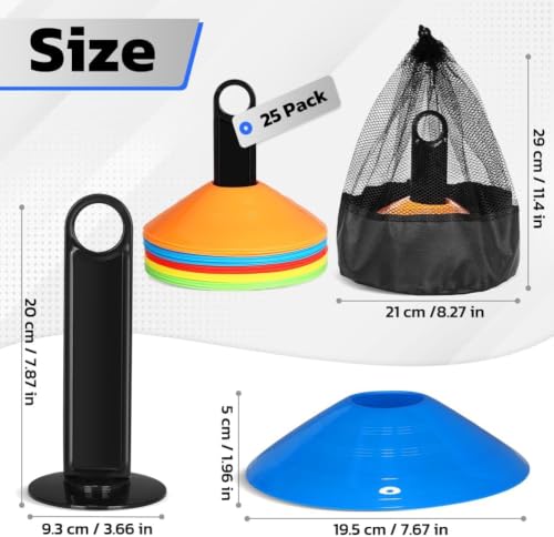 GHB Soccer Cones 25/50/100 Pack Disc Soccer Sport Cones - color: 25Pcs Multicolor