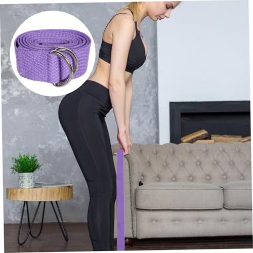 YARNOW Yoga Assisted Stretch Belt Fitness Resistance Belt Foot Stretching Band Comfortable Belt Yoga Support Belt Foot Muscle Relaxation Stretching Strap Lavender Polyester Cotton