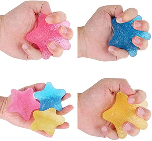 3 Pack Star Shape Finger Exerciser, Hand Grip Strengthener Trainer