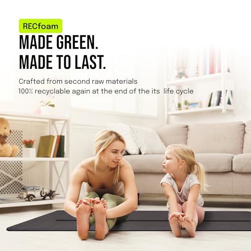 Gogokiwi Large Yoga Mat (6'x4') – 1/4" & 1/2" Thick Exercise Mats for Home Workout, Extra Wide Workout Mats for Home Gym, Yoga, Pilates, Stretching, Floor & More
