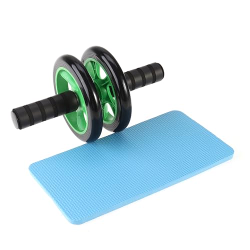 Mute Dual Wheel Ab Roller with High-grip Handles and Knee Pad for Core Strength Training Lightweight Stable Abdominal Roller for Beginners and Experienced Users Quiet Workout