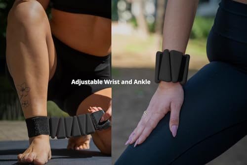 GAOS Wrist & Ankle Weights for Women - Wearable Weighted Bangles for Pilates, Yoga, Walking & Strength Training,Adjustable Fit, Soft Silicone Anti-Slip Design - 2 lbs Pair (Set of 2).