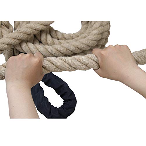 Outdoor Climbing Rope for Fitness and Strength Training, Workout Gym Climbing Rope, 1.5'' in Diameter, Length Available: 8,10, 15, 20, 25, 30,40, 50 Feet… - size: 50 ft, style: With Hook