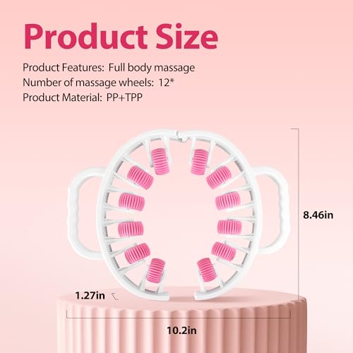 Docemel Massager Roller for Cellulite&Lymphatic Drainage – Fascia Muscle Roller Stick for Legs, Thighs,Calf–Deep Tissue Massage Tool for Pain Relief,Body Sculpting, Anti-Cellulite,Athletes Recovery