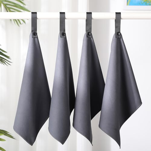10 Pcs Quick Dry Microfiber Camping Towels 25x32 cm, Dark Gray - color: Dark Gray