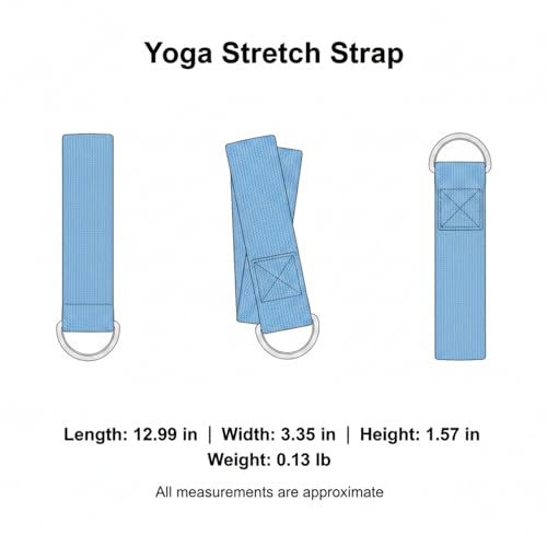 Yoga Stretch Strap, Polyester Exercise Strap for Flexibility Training and Assisted Stretches (1 PC) - color: Blue