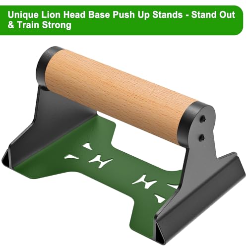 SELEWARE Wood Push Up Bars Steel Calisthenic Parallette Bars Handstand Bars - color: C: Wood Grip (7.3"L x 4"H)