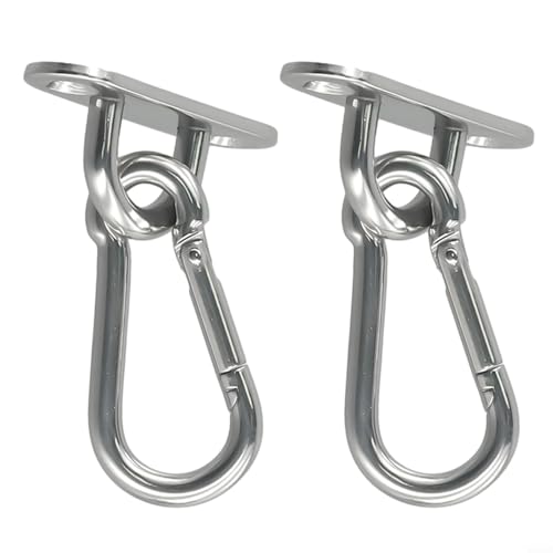Stainless Steel Ceiling Wall Mount Hook Anchor Hanger for Yoga Swing, Suspension Strap, Gymnastic Rings, Battle Ropes – 80 kg Capacity, Indoor/Outdoor Use, 2-Pack