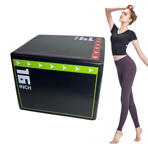 Plyometric Jump Box - Variable Height Training, Single Unit Heavy Duty Jumping Tool for Explosive Power, Athletic Supply, Shock-Absorbing Fitness Equipment for Cardio and Leg Workouts