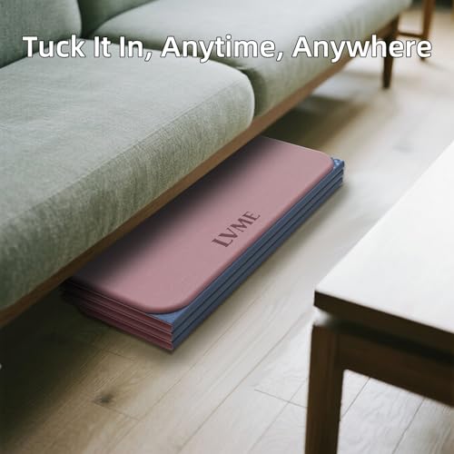 Foldable Yoga Mat 0.32 inches Thick(8mm), SGS Certified POE Material | Non Slip, 71 x 24 inches, Foldable for Travel, Pilates, Camping, Environmental Sports Mat, Odorless