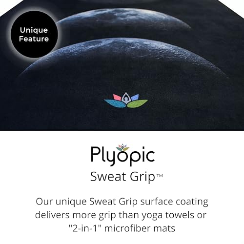 Plyopic. All In One Yoga Mat | Luxury Sweat-Grip Mat/Towel Combo | Ideal for Yoga, Hot Yoga, Bikram, Pilates, Workout & Exercise | Eco-Friendly Natural Rubber