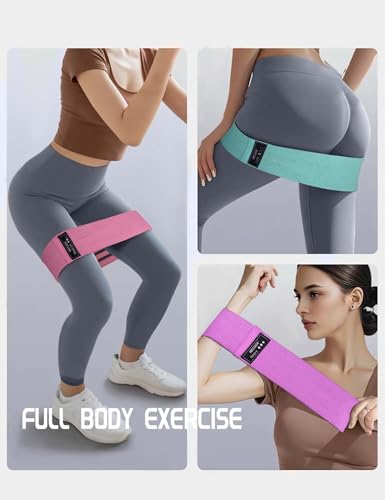 Resistance Bands for Working Out Hip and Legs, Fabric Booty Bands Set, Widen Exercise Bands for Women Men, Pilates Stretch Yoga Starter Set