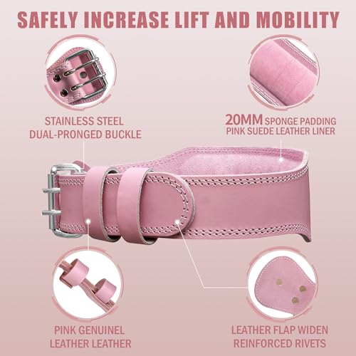 Weight Lifting Belt For Ladies Leather Gym Belts Lower Waist Back Support For Women Men Fitness Squat Deadlift Heavy Duty Cross Training Gym Powerlifting Workout