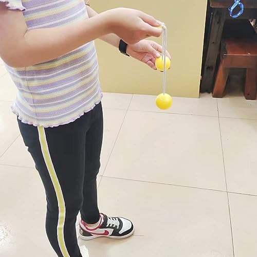 3 Pairs Clacker Ball,Ladder Balls, Toss Game Balls, Children's and Adults' Pressure reducing Balls,Used for Training Balance Ability, Concentration (Randomly Send 3 Colors)