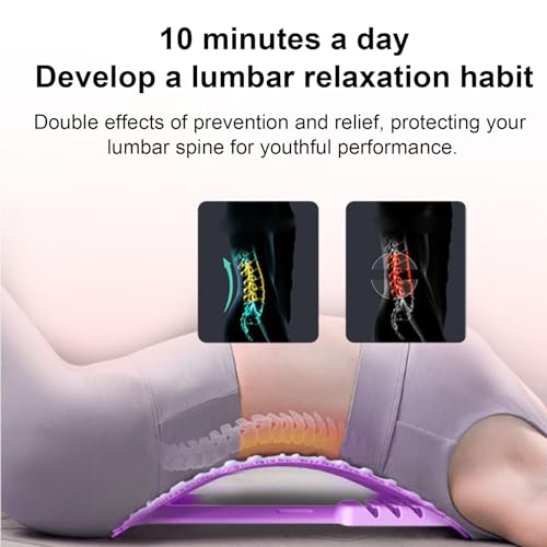 Lumbar Back Stretcher, Ergonomic Curved Design, 1piece, Ergonomic Spine Stretcher, Adjustable Back Massager, Quick Setup, for Spine Discomfort Muscle Relaxation