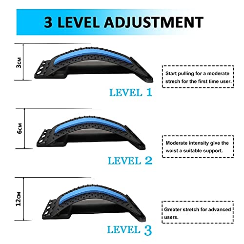 Back Massager Stretcher Equipment Massage Tools Massageador Magic Stretch Fitness Lumbar Support Relaxation Spine Pain Relief (Black) - color: Black