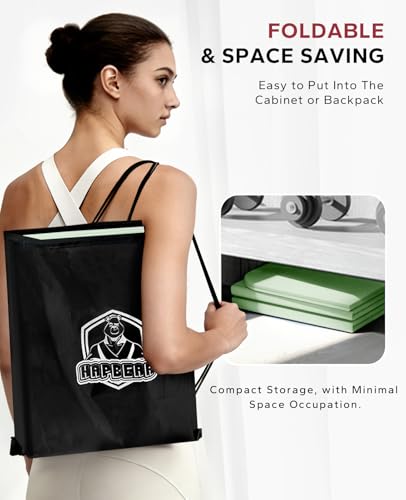 HAPBEAR Foldable Yoga Mat - 72"x24"x0.24" (6mm), Non-Slip TPE Exercise Mat for Home Workout, Yoga, Pilates,Stretching, & Travel, Durable & Eco-Friendly, Includes Carry Bag - color: Green