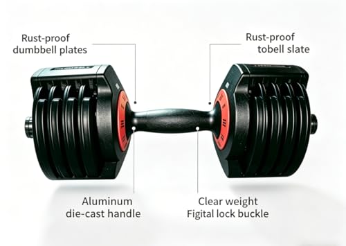 Single Adjustable Dumbbell – Premium Quick-Change Weight Set with Base, Space-Saving Smart Dial System for Home Gym, Full Body Strength Training for Men & Women