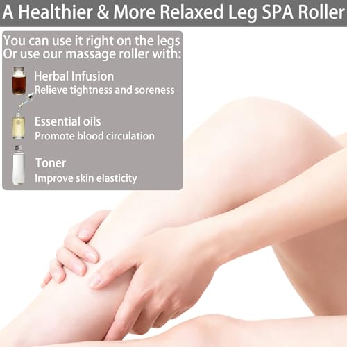 360° Wrap Around Leg Fascia Ring Massager, Deep Tissue Muscle Recovery Roller for Legs, Manual Cellulite Massager for Soreness & Swelling Relief, Compact & Easy to Store, Durable Material (Pink)