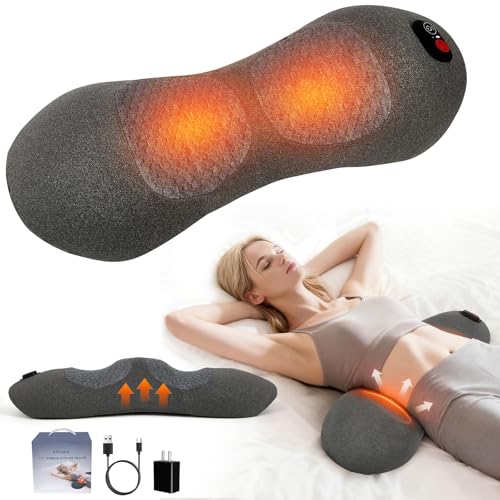 Smooth Triple Fusion Back Massager with Heat - Sciatica Pain Relief & Spine Decompression Device, Deep Tissue Massager for Lower Back Pain, Office Chair and Home Use (Black)