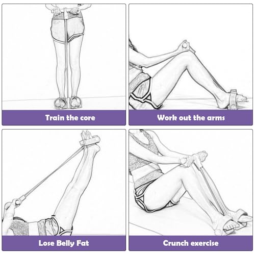 Multifunctional Pedal Resistance Band with Handle,4/6/8 Tubes for All Weights,Upgrade Heavy-Duty TPE Tubes with 300% Stretch for Full Body Workouts.