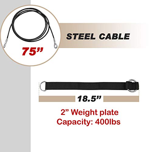 Yes4All Cable Machine Attachment, Row Handles, Tricep Rope, Straight Bar, V Bar, LAT Pulldown Accessories Load 880 LB for Home Gym - color: B. Single Combo: For 2 inch Olympic Plates