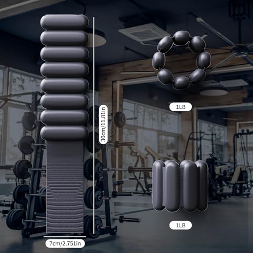 Ankle weights for women wrist weight: Adjustable ankle & wrist weights 2lbs(1lb each) for Pilates & Yoga exercise - Hand & Leg weights for women at home - color: Black