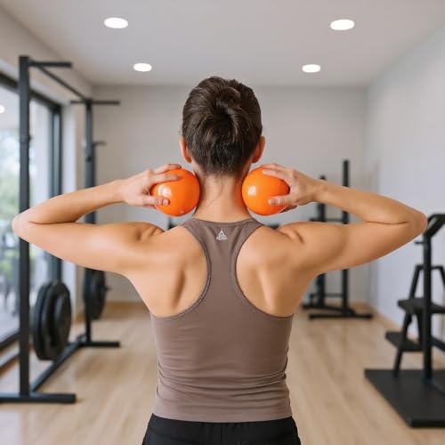 Yoga Massage Ball Smooth Ball – 4 inches Adjustable Firmness Massage Roller Balls for Back, Neck & Floor Therapy – Gentle Deep Muscle Relief for Sensitive Soft Tissue (red) - color: Red