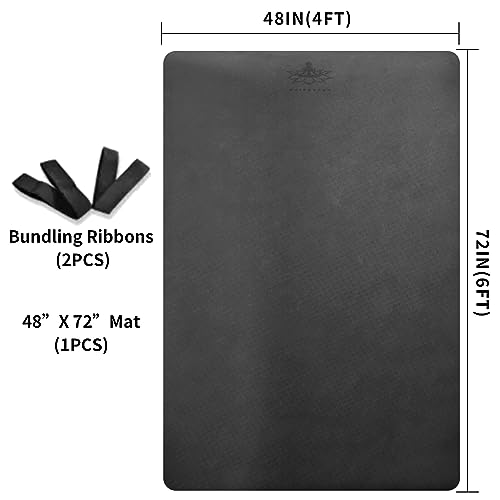 Hatha Yoga Large TPE Yoga Mat 6'x4'x1/2" Extra Thick Non-Slip Exercise Mat - for Yoga Pilates & Home Gym Workouts
