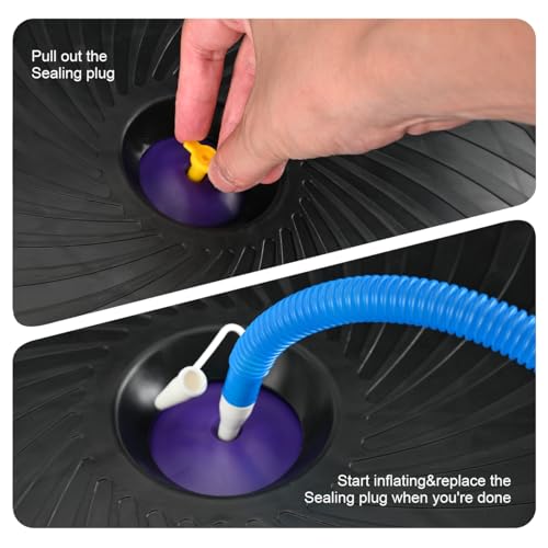 Half Balance Ball Trainer, Half Yoga Exercise Ball with Resistance Bands and Foot Pump, Balance Trainer for Stability Training, Strength Exercise Fitness, Home Gym Workout Equipment - color: Purple