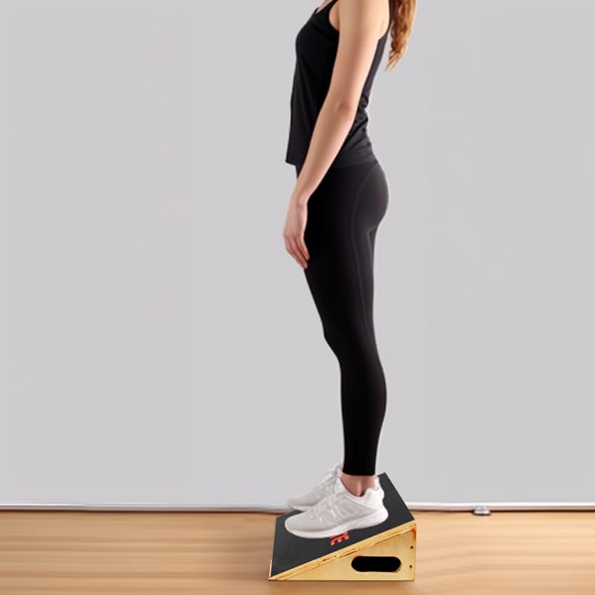 Heavy-Duty Wooden Slant Boards for Exercise & Calf Stretch – 19.7" Wide Incline Board for Squats, Non-Slip Surface, Fixed 25° Angle for Strength & Flexibility Training, 1200 lbs Capacity - color: Slant Board-1