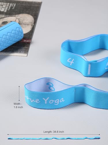 8 Loops Elastic Yoga Rope Stretching Strap, Stretch Band for Increased Flexibility and Multi-Body Part Use, Resistance Bands, Yoga Straps for Stretching