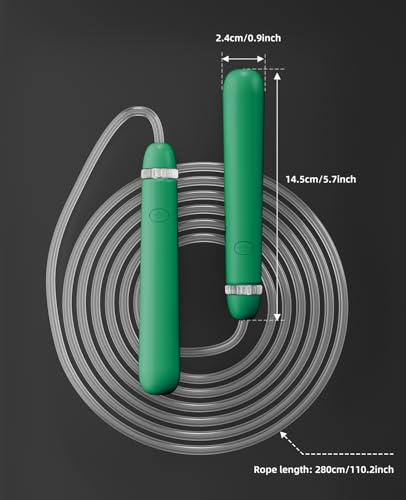 LED Light Up Jump Rope for Kids – Glow, Rechargeable, Exercise - color: Green