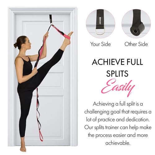 10-Loop Yoga Strap with Door Anchor – Stretch Strap for Flexibility, Deep Stretching, and Improved Balance – Perfect Yoga Accessory for All Fitness Levels