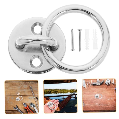 GALPADA Suspension Trainer Straps Ceiling Hooks Ground Anchor Resistance Bands Wall Anchor Wall Anchors for Resistance Bands Ceiling Hammock Silver Stainless