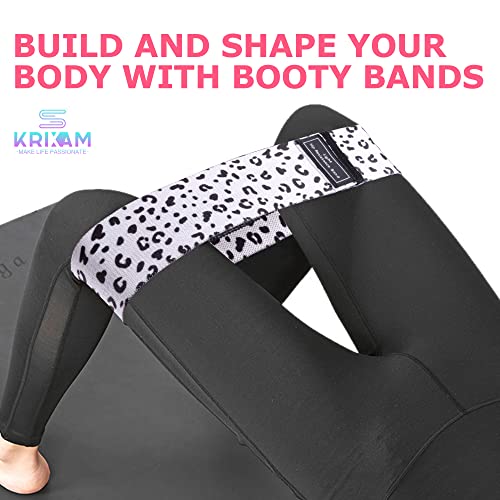 Booty Bands, 3 Levels Hip Bands, Polyester-Cotton and Latex Silk Workout Bands Resistance Bands for Home, Gym, Fitness, Pilates, Yoga (Pack of 3) - style: Leopard