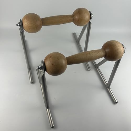 Push Up Bar Parallettes Bar for L Sit, Adults Push Handle Strength Training Equipment, Wood Metal 11x10.2x7.1 inch