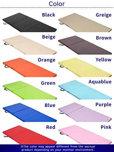 KaRaDaStyle Gymnastics Mat Folding Stretch Mats 71"x31"x2" Exercise Muscle Training Children Play Horizontal Bar Mat Yoga Sports Soundproof Home Use - color: AquaBlue/3-fold